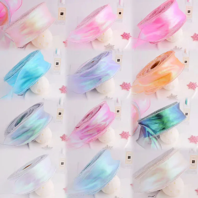 Tessuto Trasparente In Organza Voile Iridescente Olografico Lucido - Foto 3