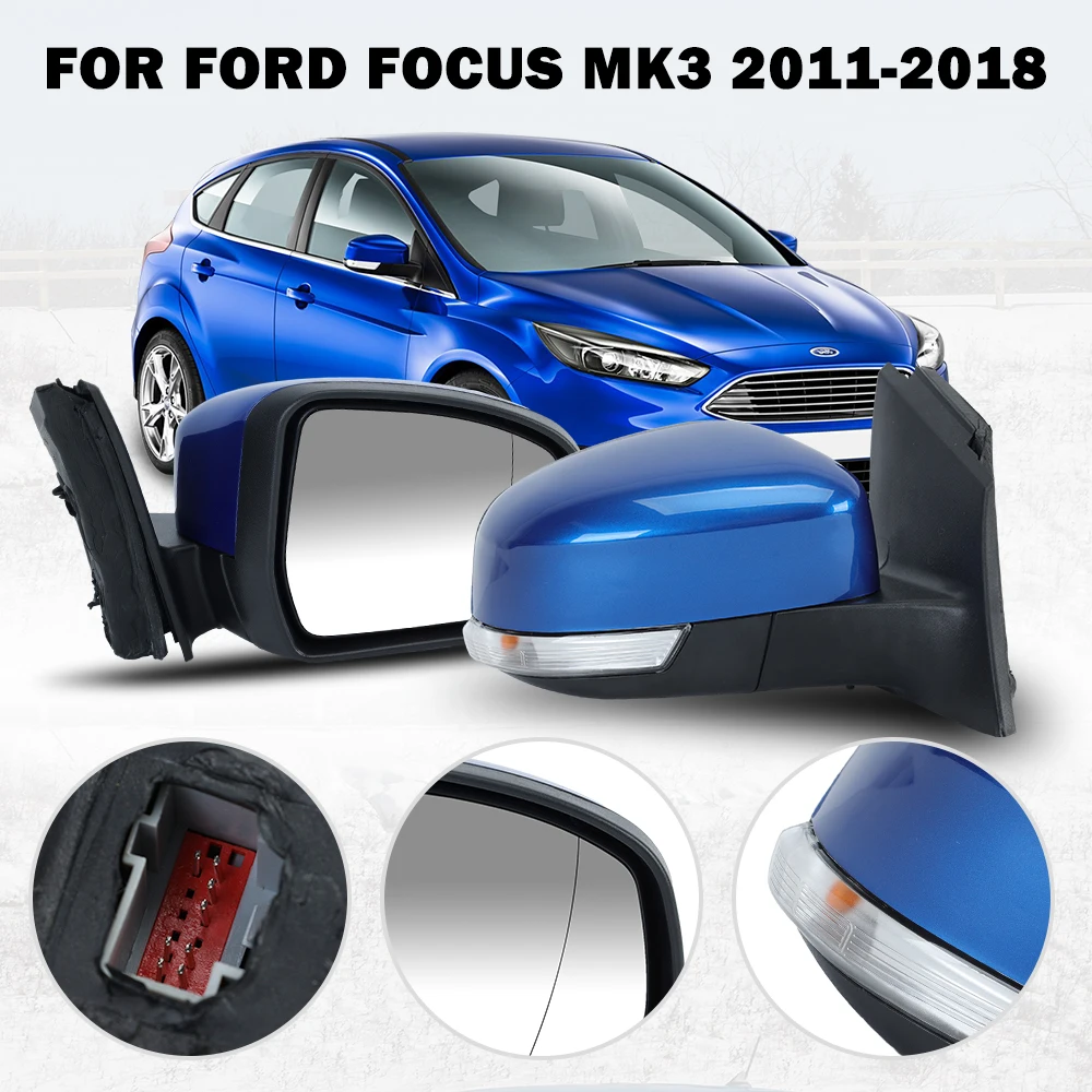 

side mirror cover for Ford focus mk3 EU Version 2011 -2018 Rearview Door Wing with heating Electrical with Light Car Assembly