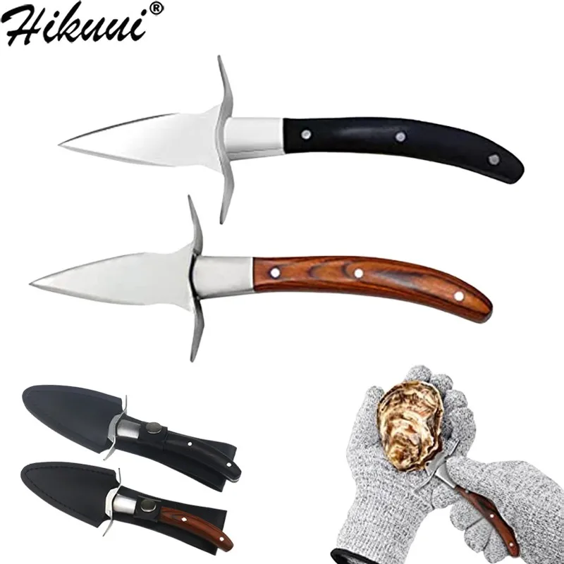 WoodenHandleOysterKnifeSeafoodShellClamScallopKnifewith