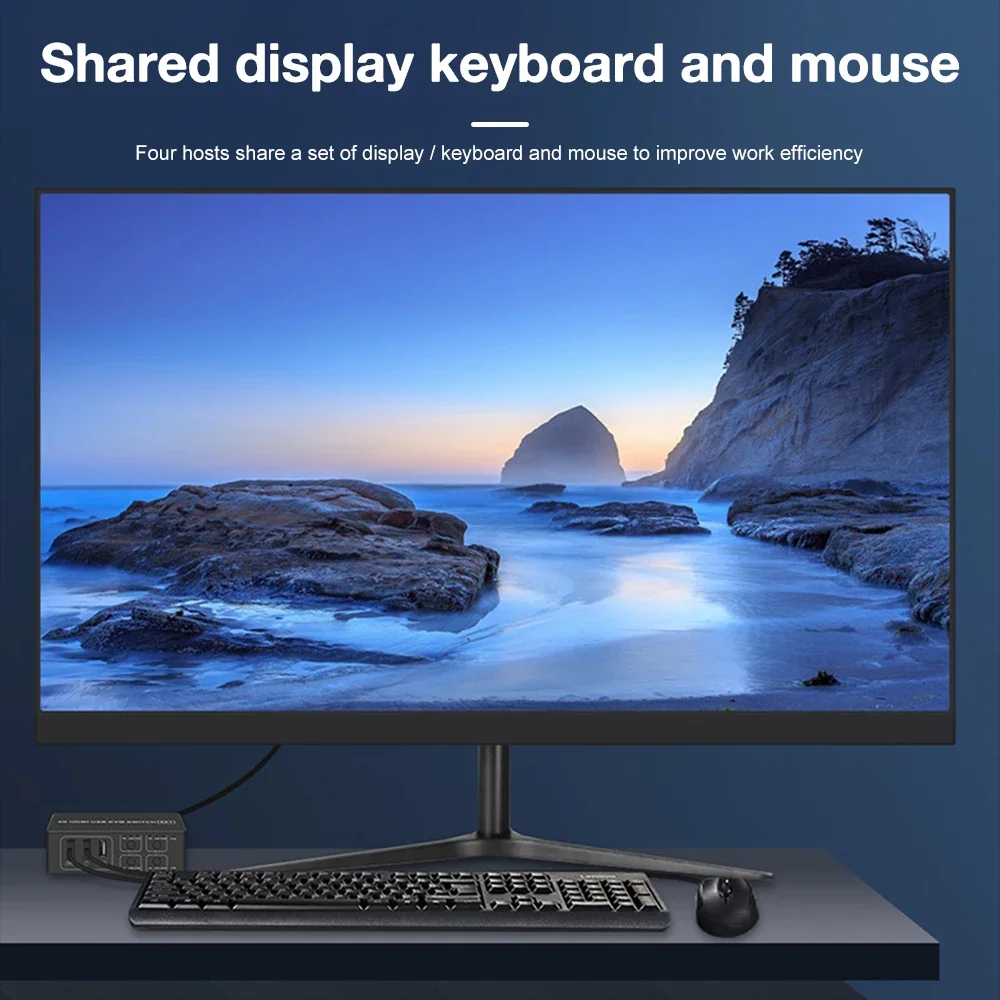 4K 60HZ HDMI ȣȯ KVM ġ 4 In 1 Out USB Ʈѷ , 4  ũž ǻ Ʈ  Win 7/10/Mac 