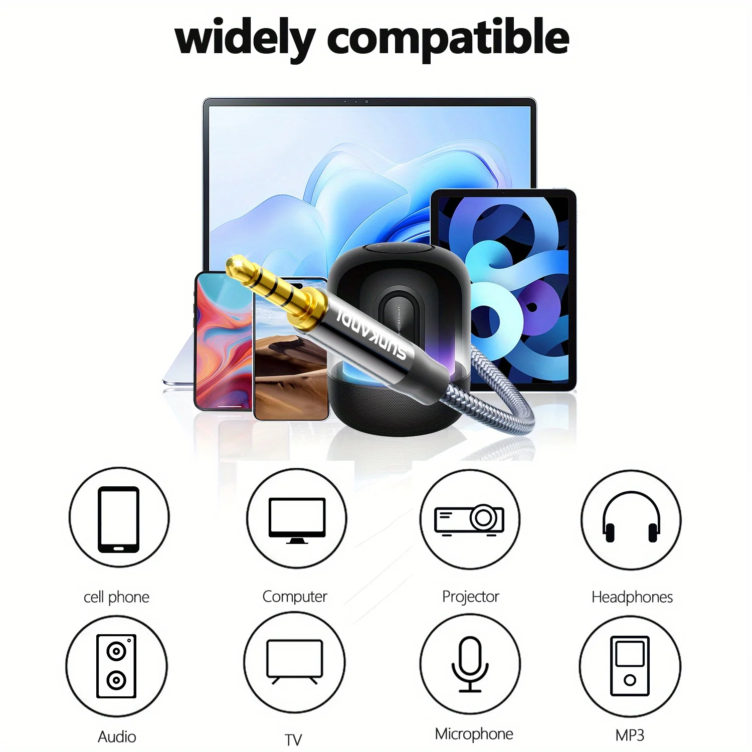 High-Quality USB C to 3.5mm Audio Cable with DAC – Premium Type C to Headphone and Stereo Cord