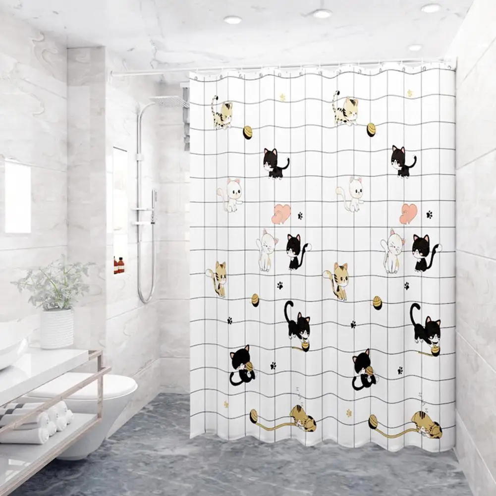 1 Set 180*120cm Shower Curtain Partition Waterproof Bathtub Curtain Fabric Lined Hotel Machine Washable Soft Home Bathroom shower curtains
