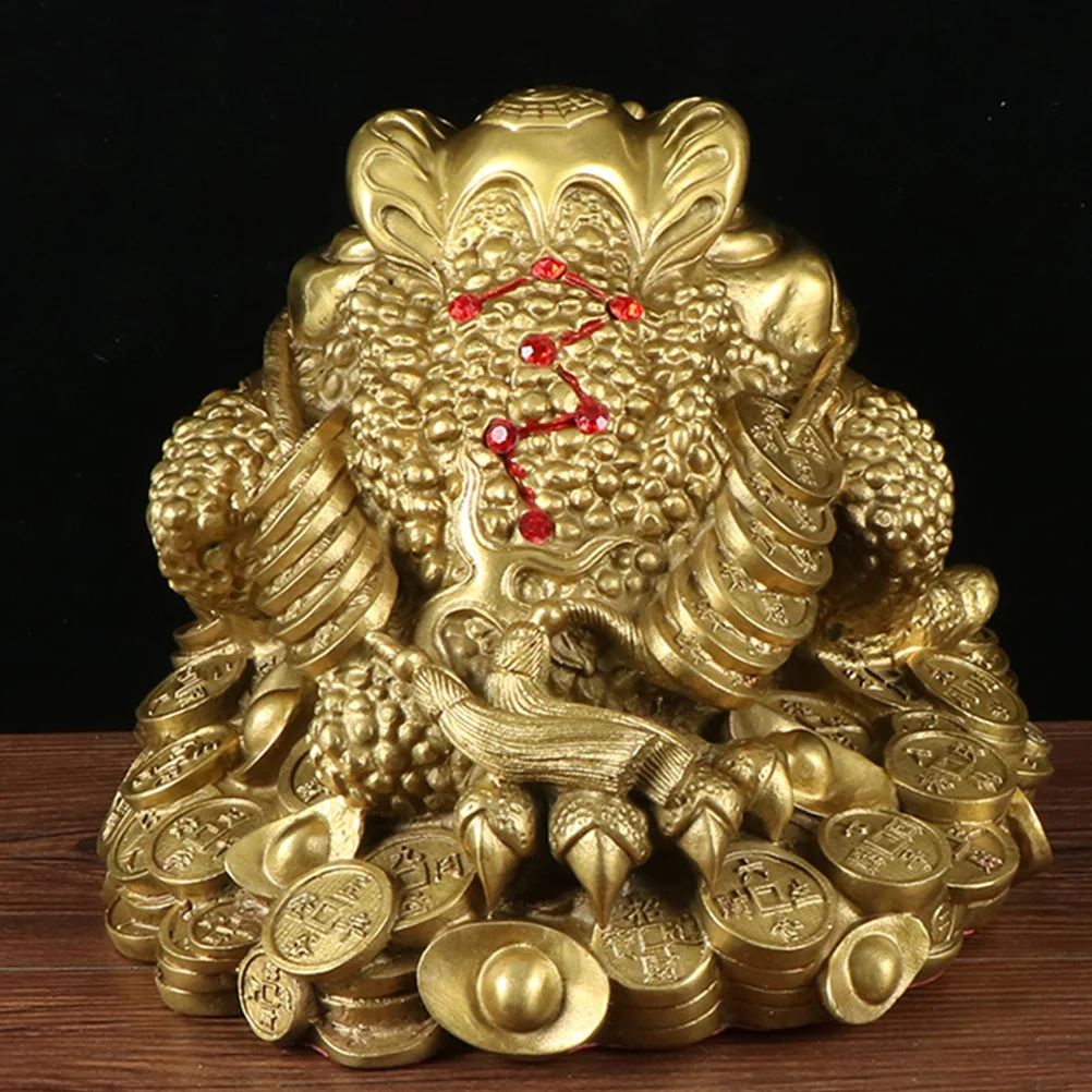 

Brass Toad Ornament 3-legged Money Toad Sculpture Desktop Toad Statue Decoration