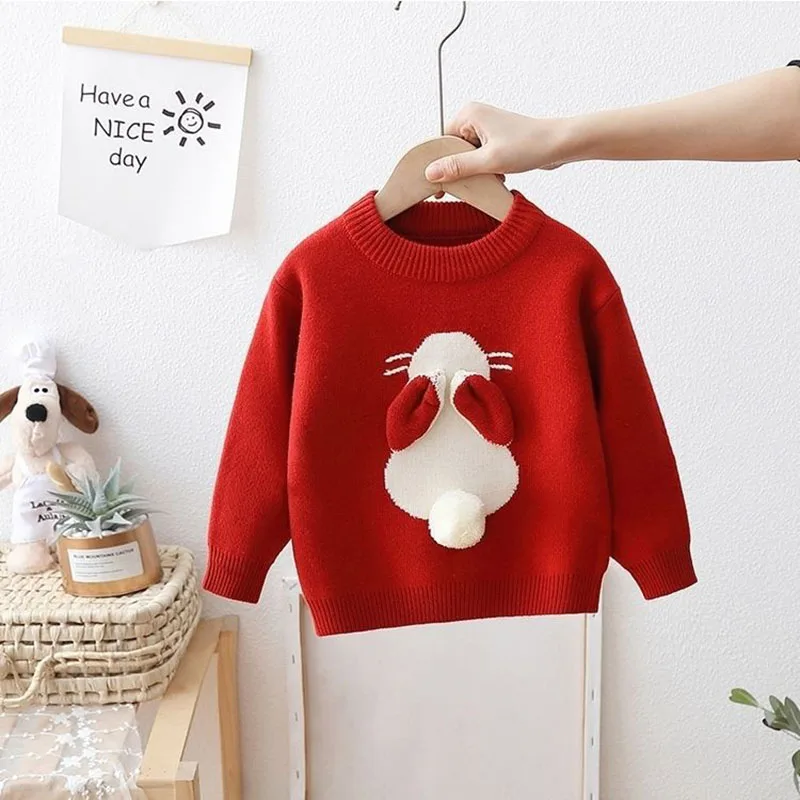 Girls Sweet Rabbit Knit Sweater Tops for Spring