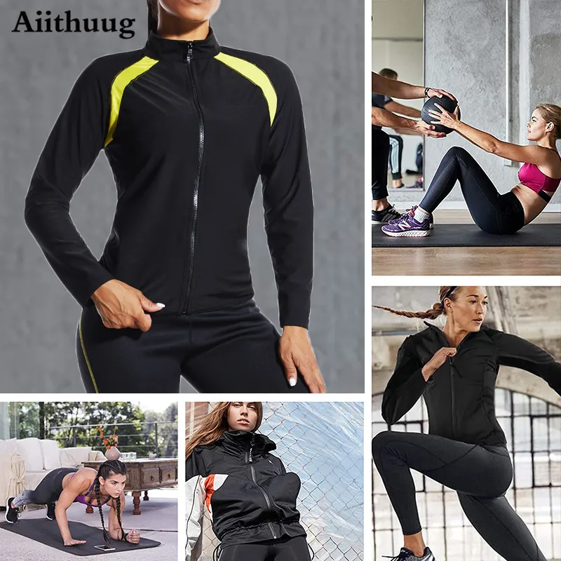 Women Slimming Sweat Sauna Suit Workout Tops Body Shaper Jacket