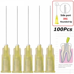 AG 100pcs/Bag Dental Endo Irrigation Needle Tip Dental Root Canal Lateral Irrigation Needle Diameter 0.3/0.4/0.5mm