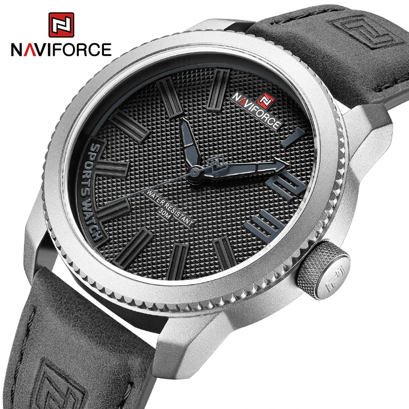 

Men Watch NAVIFORCE Fashion Business Quartz Waterproof Wristwatch Original Classic Leather Big Dial Male Clock Relogio Masculino