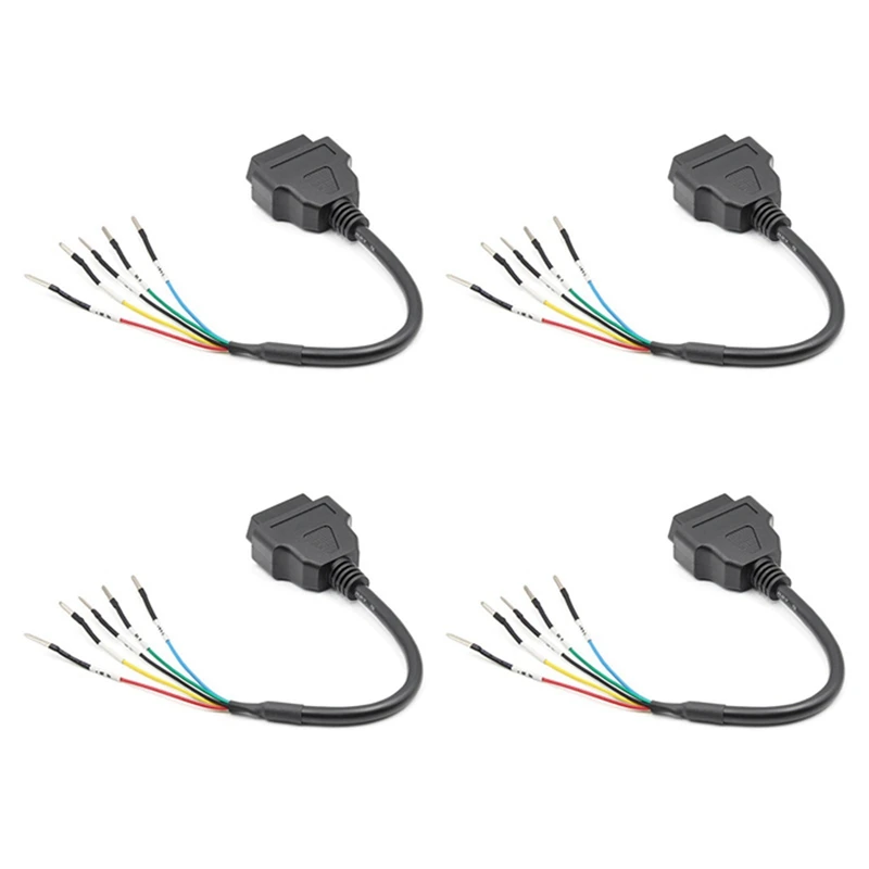 

4X 16 Pin OBD OBD2 Female K Line CAN Line Jumper Tester Connector Car Diagnostic Extension Cable Cord Pigtail