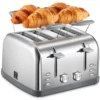 Toaster 4 Slice, Extra Wide Slots, Stainless Steel with High Lift Lever, Bagel and Muffin Function, Removal Crumb Tray, 7-Shade 1