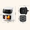Air Fryer Visible Home New Multifunctional Oven Large Capacity Electric 110/220V English Screen Food Processor Kitchen Appliance 4