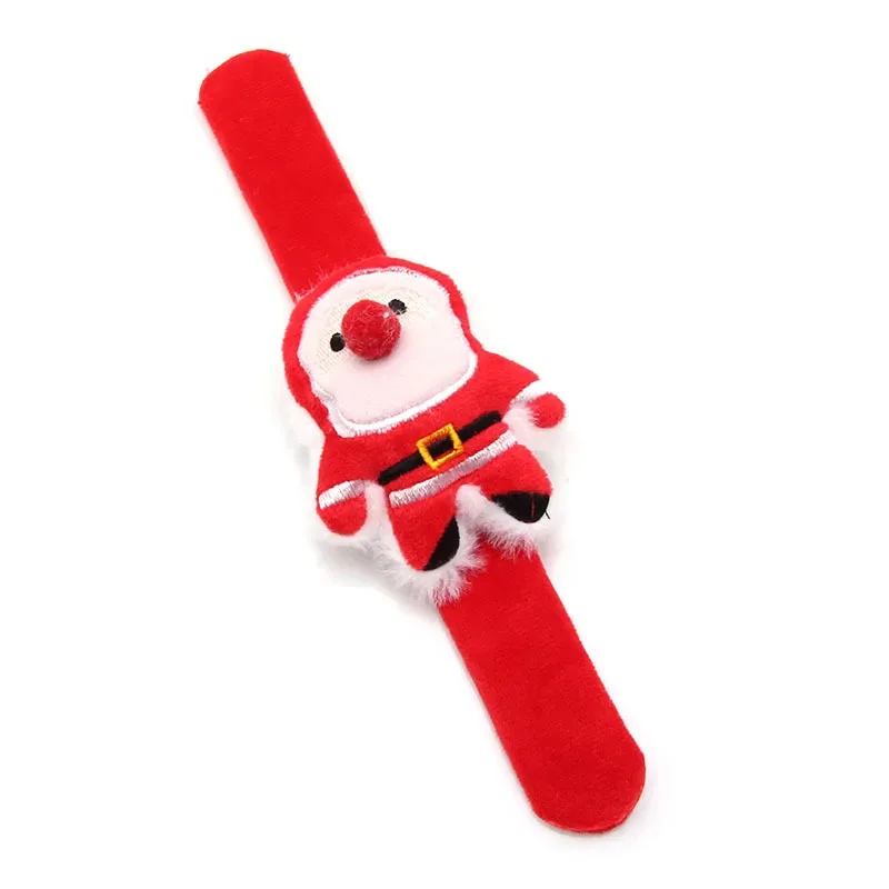 NEW HOT Christmas Clap Bracelet Cartoon Plush Elk Snowman Circle Bracelet For Xmas Children Gift New Year Decor Wrist Band，Games