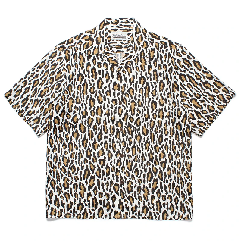 Classic Leopard Print WACKO MARIA Shirt High Quality Retro Short Sleeve Shirt Tops Mens Womens Hawaii Shirt 4