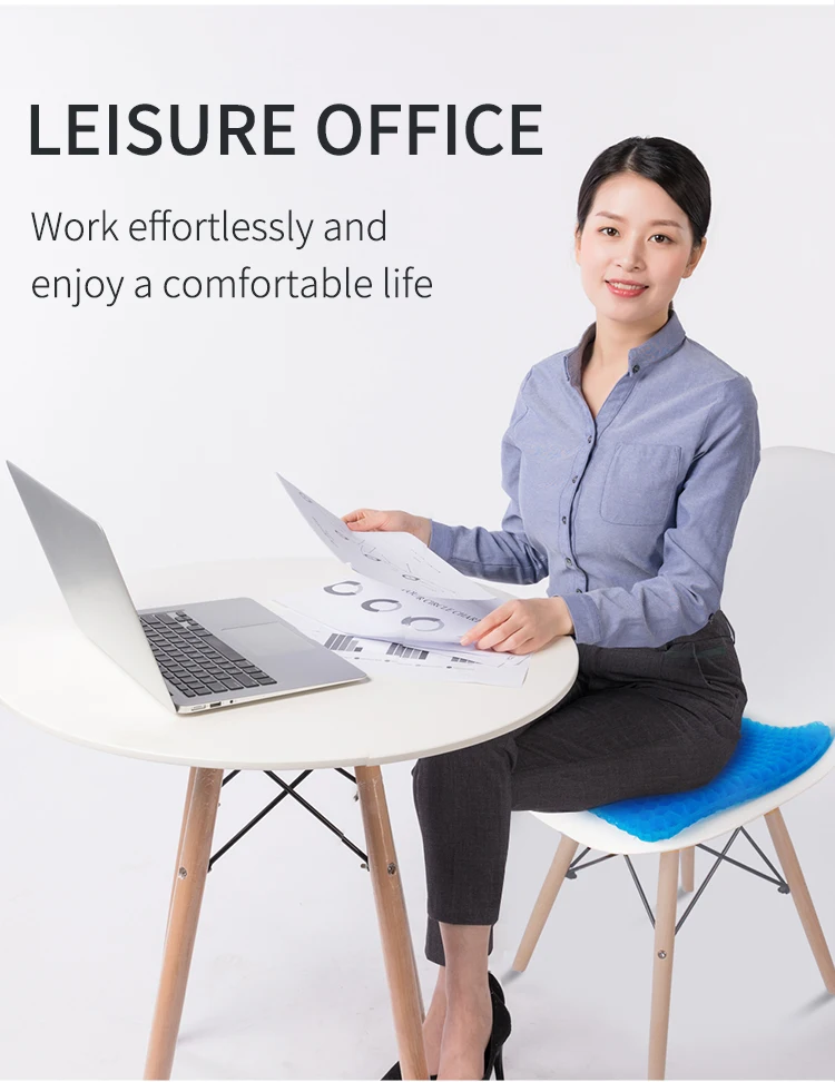 Gel-Sitzkissen Sommer atmungsaktive Waben-Design zur Drucken tlastung Rückens ch merzen-Home-Office-Rollstuhl-Stuhl Autos – Detail 6
