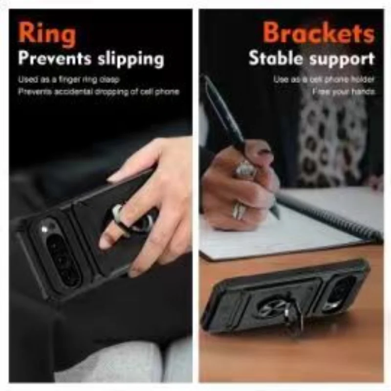 Étui de qualité militaire pour Pixel 9 XL Pixel 9 Pixel 9Pro Anneau rotatif magnétique Béquille Protection robuste contre les chutes_voghion.com