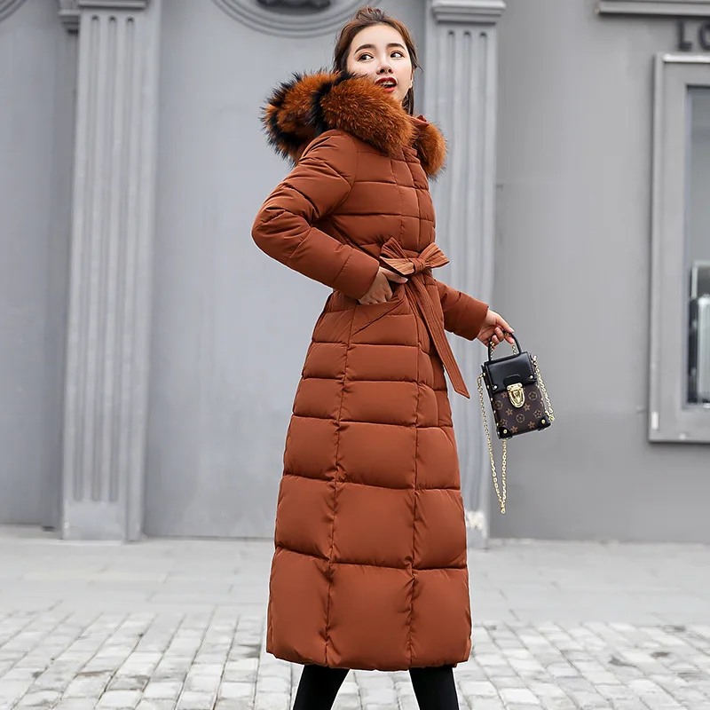 Arrival Slim Women Winter Fashion Jacket Cotton Padded Warm Thicken Ladies Coat X-long 2021 New Long Coats Parka Womens Jackets