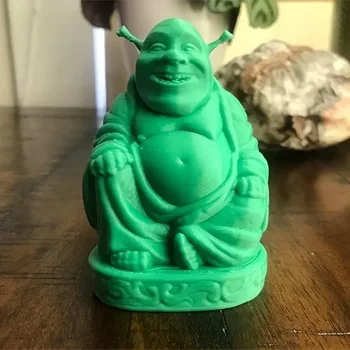 Statue de bouddha Shrek imprimée en 3D, 1 pièce, figurine de bouddha Shrek, décor de salle, ornement d'exposition de table 1