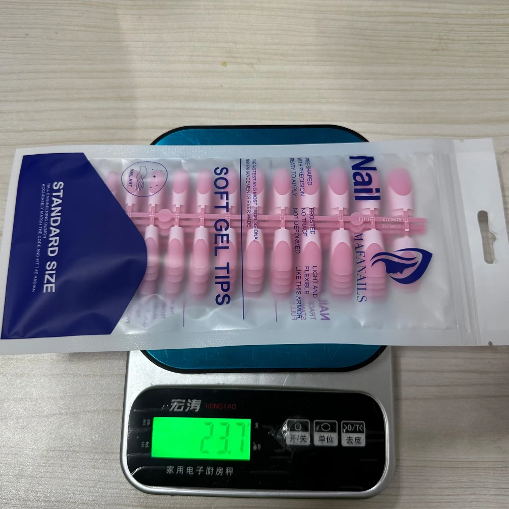 Description Picture 4 of item120/150pcs Medium-Square Pink &White French False Nail Tips Matte Pink Nude Press on Nails Full Cover Artificial Fake Nail Tips