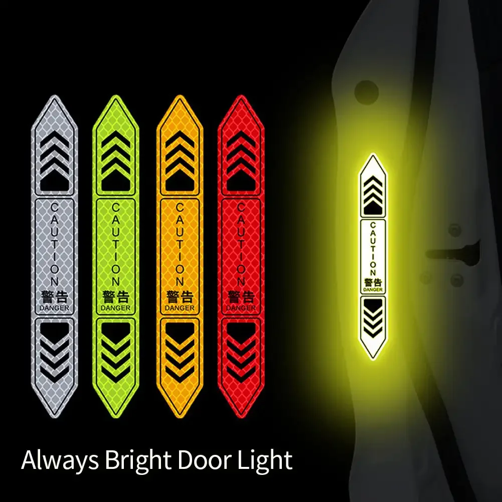 Reflective Car Sticker Car Reflector Sticker Reflective Stickers Reflective Sticker Car Door Stickers Reflective Car Door Sticker Safety Opening Warning Reflector Tape Decal Auto Car Accessories Exterior Interior