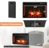 Electric Fireplace Insert 26-inch Wide 1400W Recessed and Freestanding Fireplace Heater with Remote Control 3-Level Flame 5