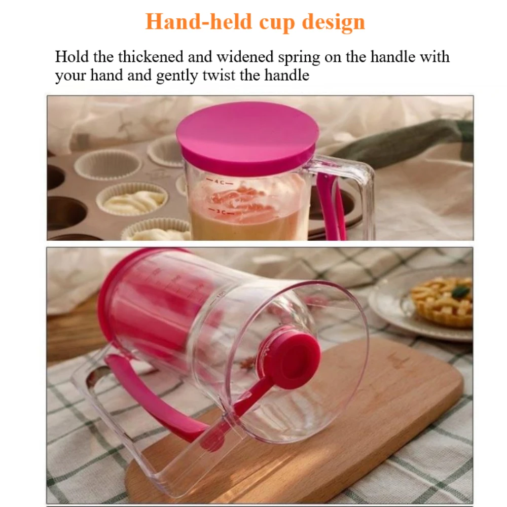 Cupcake Pancake Cake Cream Batter Mix Dispenser Jug Baking Essentials Maker Cooking Tools Dough Funnel Speratator Measuring Cup