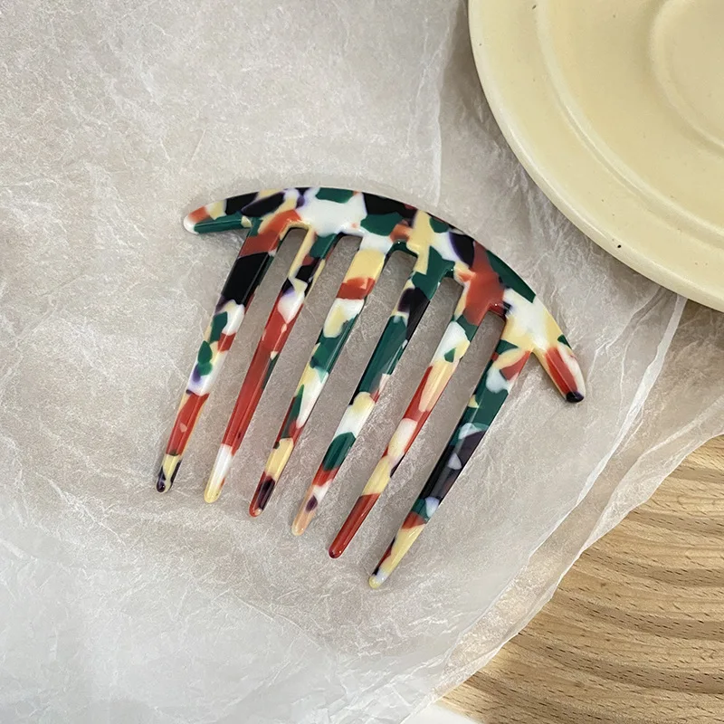 Hair Accessories Acetate Sheet 6 Teeth Plate Comb Hairpin
