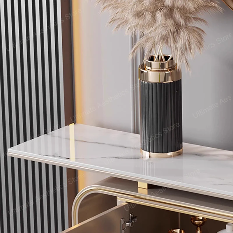 Consolle di design portaoggetti Tavoli consolle moderni e unici per corridoio di lusso Consolle semplici ed eleganti Meuble Mobili per soggiorno - immagine 4