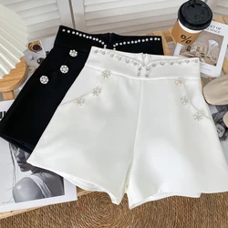 Women 2022 Summer Office High Waist Shorts Female Fashion Soild Basic Mini Shorts Ladies Wide Leg A-line Shorts Feminino