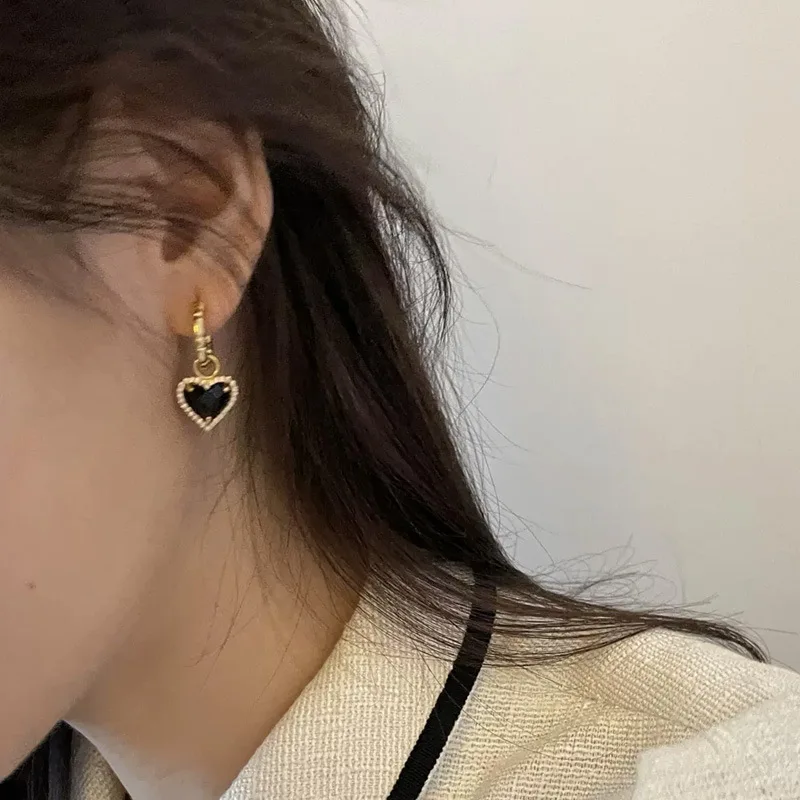 LOVE Heart Zircon Drop Earrings for Women Couple Jewelry Accessories