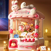 Children Mini Claw Machine Toy for Kids Cartoon Rabbit Automatic Coin Operated Play Game Crane Doll Machines Girls Birthday Gift 1