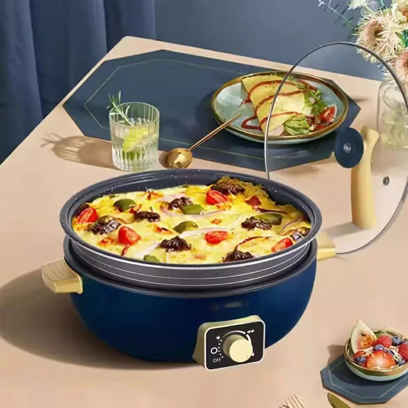 Electric hotpot pot household multifunctional mandarin duck split type large capacity electric stir fry pot electric frying pan 3