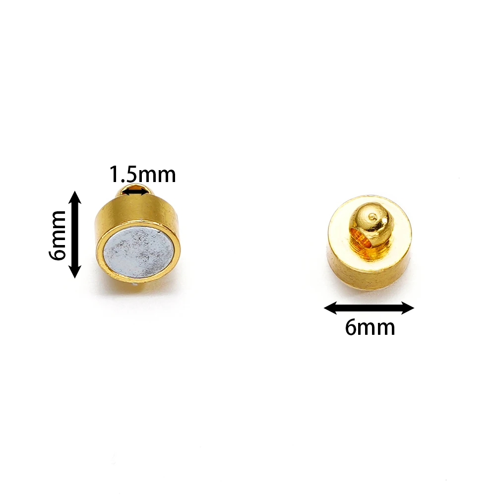 Elegant 6mm Silver/Gold Magnetic Clasp Set