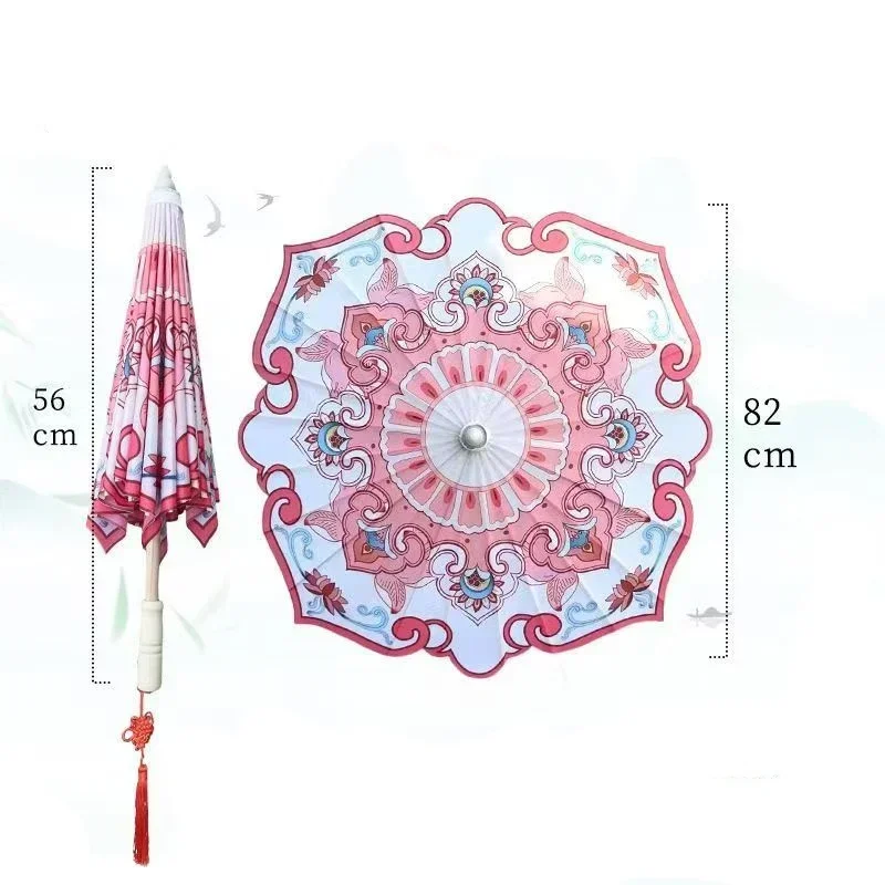 Japanese Dance Parasols Lolita Tassel Girls Cosplay Classical Hanfu Umbrella Lace Folding Korean Craft Pink Umbrellas Photoprop