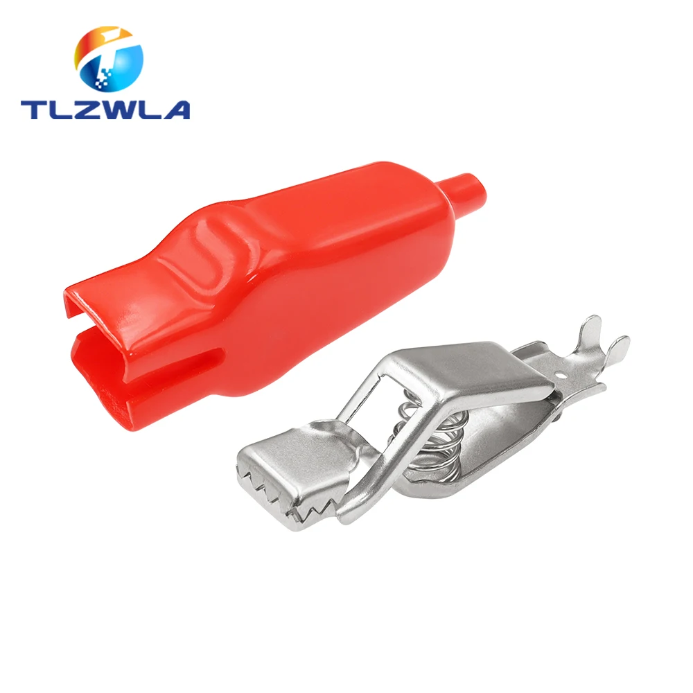 20A Alligator Clips Experiment Spring Clamp 70mm Full Sheath Crocodile Clips For Electrical Jumper Wire Test Clip 2PCS