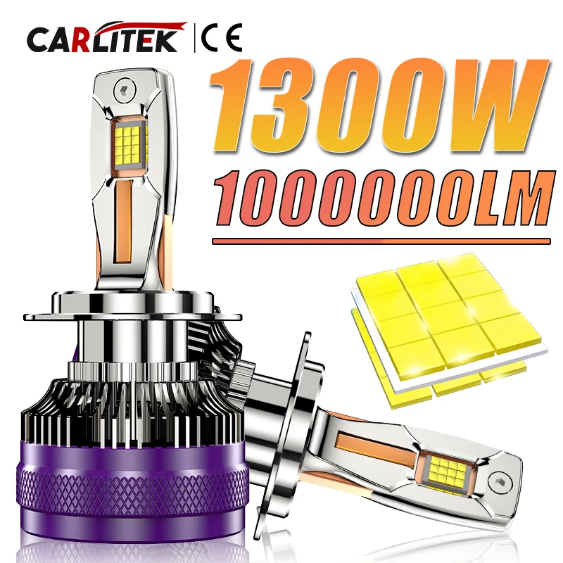 H7 Led Canbus Car Headlight Bulbs 1300W H1 H4 H8 H11 9005 HB3 9006 HB4 9012 HIR2 Auto Headlamp Turbo Led Fog Lights 6000K 12V