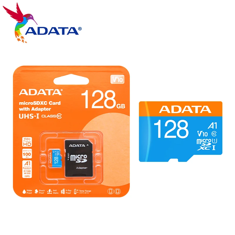 ADATA 프리미어 마이크로 SDXC/SDHC UHS-I 메모리 카드, 32GB 64GB 128GB A1 C10 마이크로 SD 카드, 어댑터 포함, 도매, 5 개