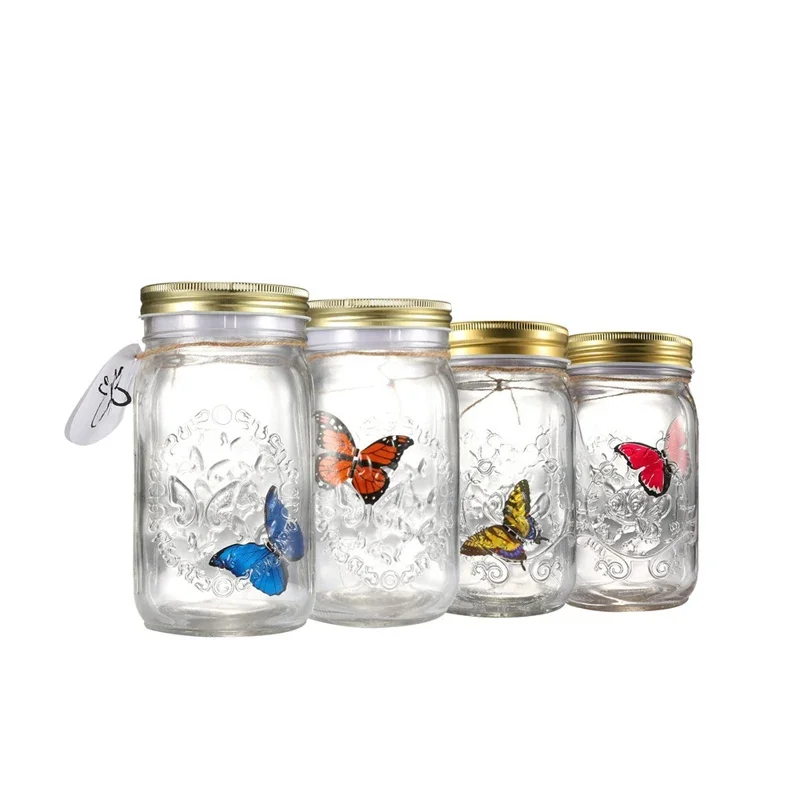 Glass Bottles Mason Jar Butterfly Bottle Creative Gift Butterfly Fly Delicate Ornament Glass Bottle Bedroom Home Decor glass bottles mini glass bottles