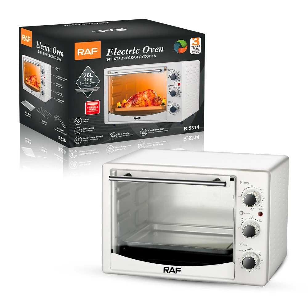 26L 1300W Free Timing Multifunctional Countertop Electric Toaster Pizza Oven with Visual Glass Door
