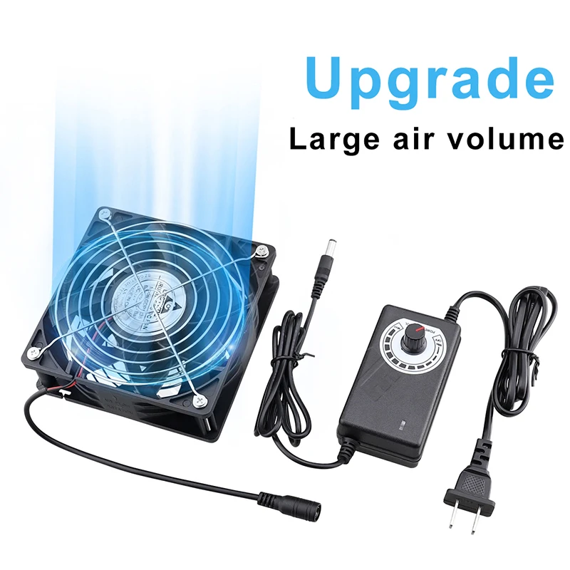 Gdstime 80mm 120mm DC 12V 220V 서버 단일 팬 듀얼 볼 140mm PC 컴퓨터 팬 (컨트롤러 포함) 캐비닛 노트북 쿨링 팬