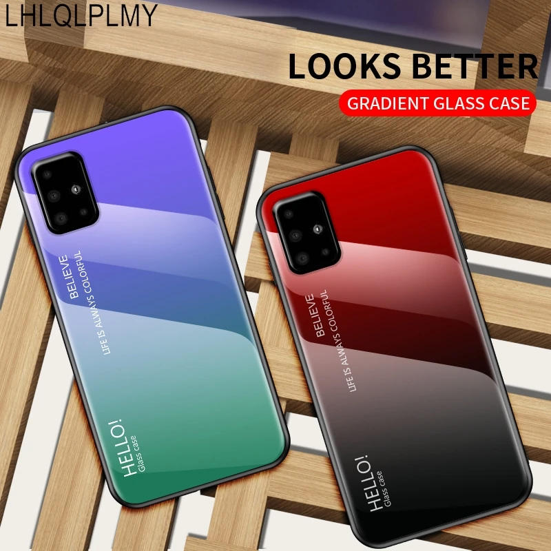 Gradient Tempered Glass Case For Samsung Galaxy A04 A03 A01 A12 M12 A31 