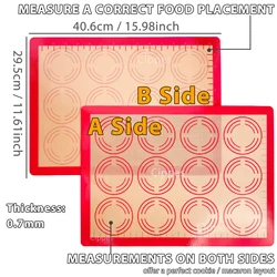 Premium Reusable Non - Stick Silicone Baking Mat with Measurements (1pc pink)