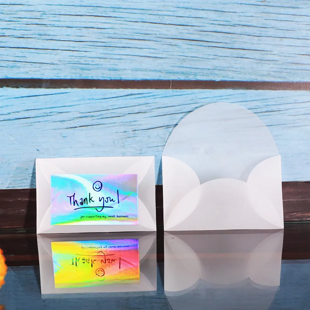 

(20 Pieces/Lot) Petal Shape Wedding Storage Invitation Postcard Envelope Bag Blank Transparent Sulfate Paper Envelopes
