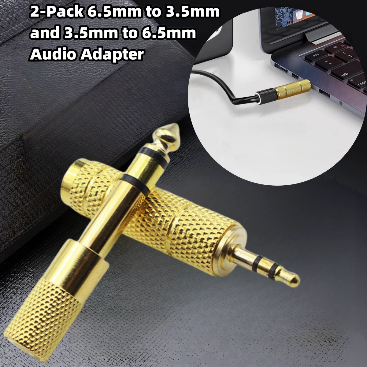 Versatile Audio Adapter Set - 2-Pack 6.5mm & 3.5mm Converters