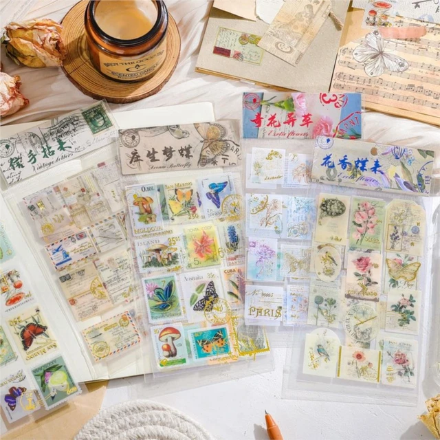 50pcs Post Stamp Stickers Vintage Postage Stamps Assortment Adhesive Paper  Sticker Decor Envelope Seal For Diary Album Scrapbook - Stickers -  AliExpress