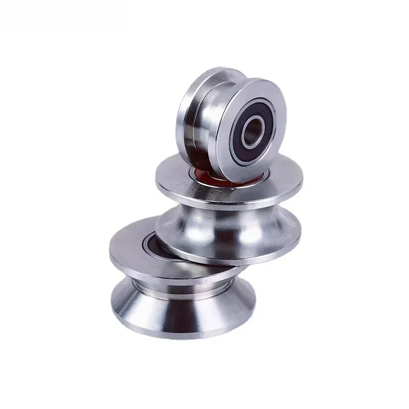 Stainless Steel Track Pulley Bearing Wheel V/U/H Type Wire Rope Lifting Pulleys Household Hardware Accessories 1pc