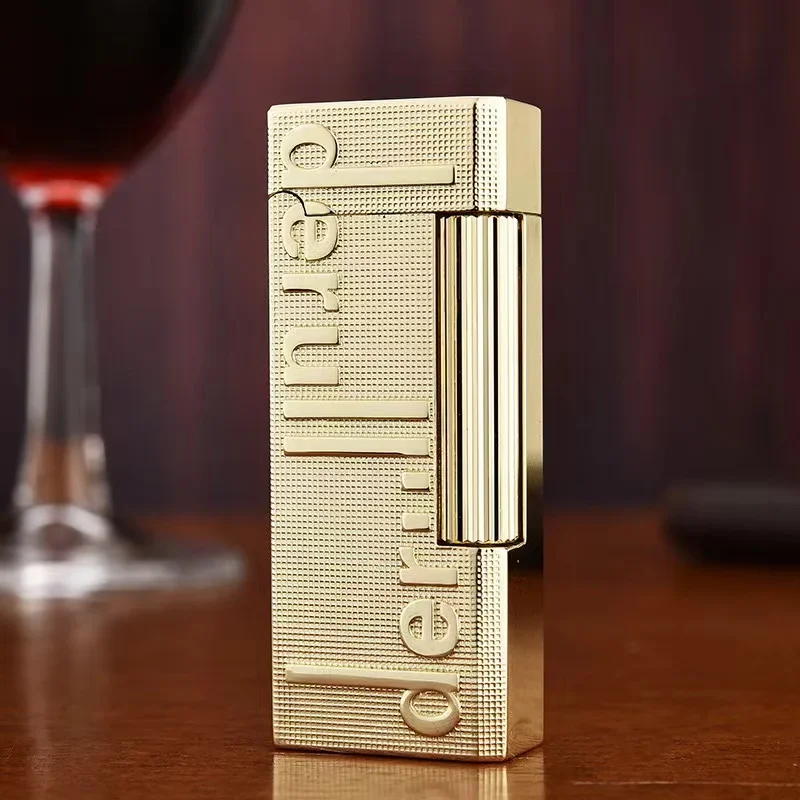 Business PING Bright Sound Gas Lighter Compact Jet Butane Cool Metal Cigar Lighter Grinding Wheel Pipe Cigarette Accessories butane gas lighter