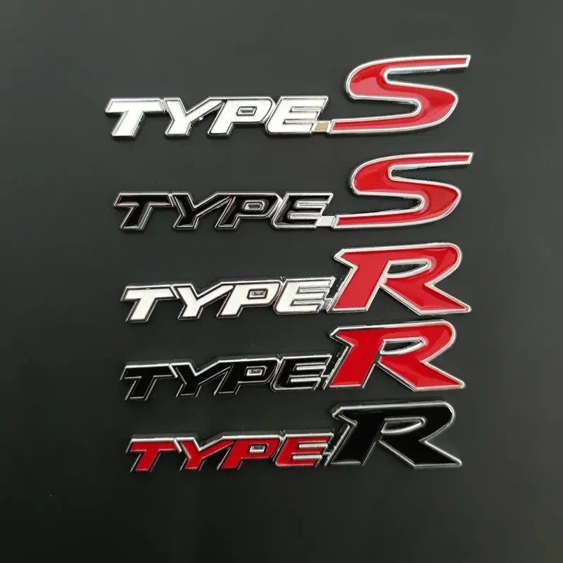 

3D Metal Type S Type R Emblem Badge Sticker Decal for Typer TypeS CRV HRV Accord Fit Car Styling Accessories