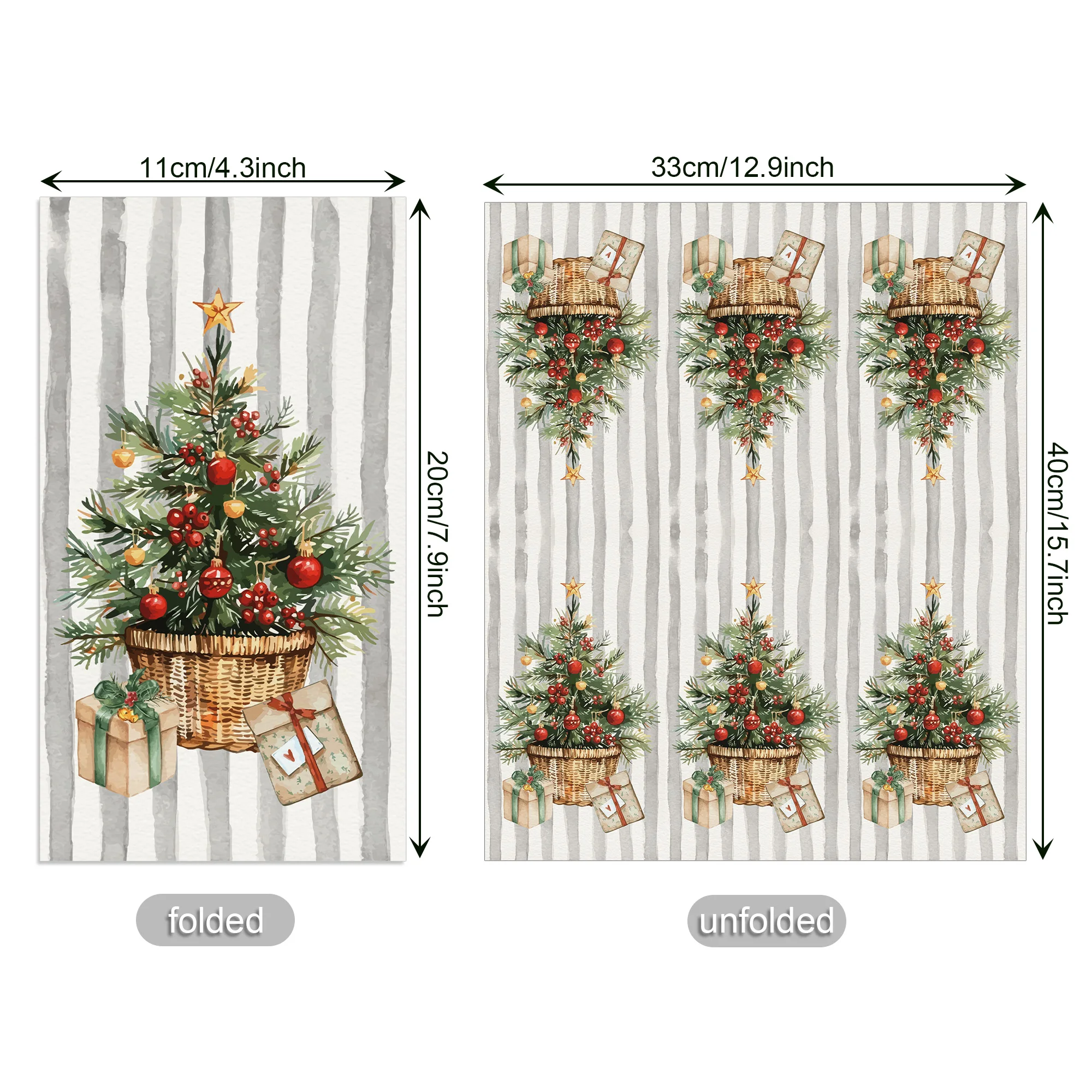 20/40/60 stücke Weihnachten Baum Servietten Einweg Abendessen Papier Taschentücher Weihnachten Dekoration Für Weihnachten Party Liefert – Detail 2