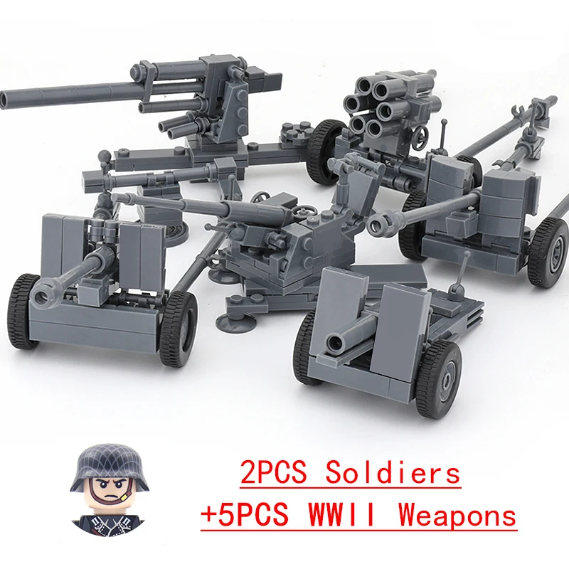25/50/100Pcs Military Weapons SWAT Gun Cannon Soldier Army Police Hat Building Blocks Figure Accessories Model Bricks DIY Toy 3