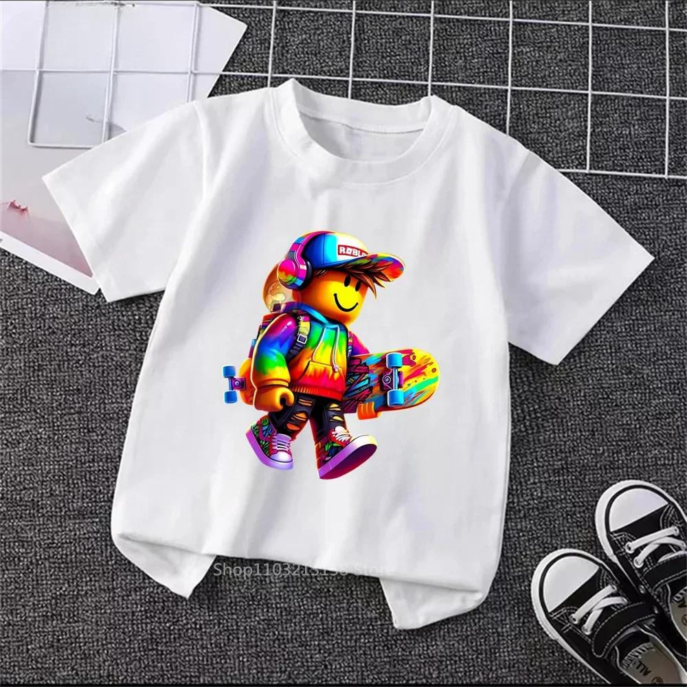 Summertime Styles for Boys and Girls Brand New Robloxing Cartoons Soft Luxurious Fabrics for Stylish Kid's Clothing 6