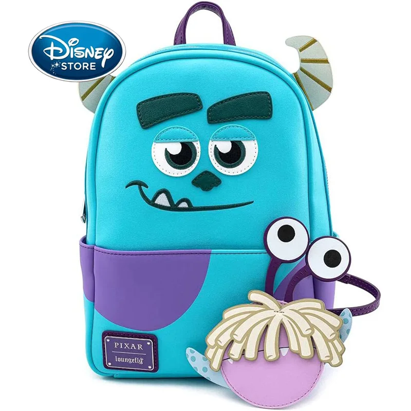 

Disney Monsters University James P. Sullivan Backpack With Boo Pouch Cosplay Womens PU Leather Double Strap Shoulder Bag Purse